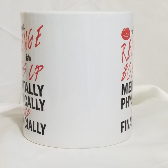 Hand Crafted "The Best Revenge is to Boss Up" 16 oz Coffee Mug - Motivational - Picture 3 of 5